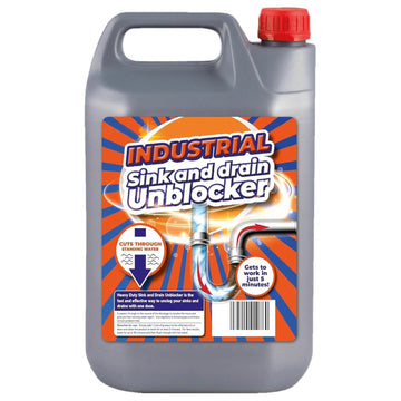 5 Litre Heavy Duty Sink & Drain Unblocker Strong Cleaning Liquid Plug Hole Toilet Cleaner Tool For Home, Office, Garage & Shops