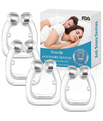 4 PCS Snoring Stop Silicone Magnetic Anti Snore Nose Clip Device Silent Sleep