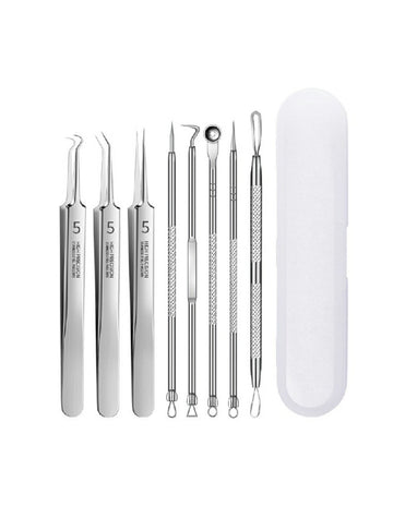 Ultra-fine Cell Pimples Blackhead Clip and Tweezers Artifact Acne Needle Set