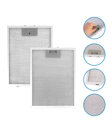 2pcs Kitchen Cooker Hood Filter Replacement Metal Mesh Aluminum Grease Filter