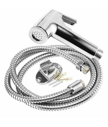 Chrome Muslim Shower Head and Hose Bidet Spray Tap for Toilet Hygienic