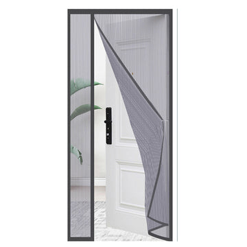 Side Opening Magnetic Screen, Removable Insect Fly Mesh for Door - Grey,