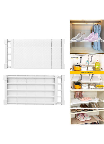 Adjustable Extendable Rack Closet Cupboard Divider Rack Storage Organizer Shelf Easy to install