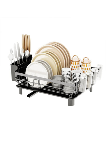 Dish Drying Rack Stainless Steel Dish Drainer with Drip Tray and Utensil Holder