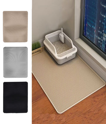 Double Layer Cat Litter Mat Non Slip Cat Litter Trapper Washable Pad for Cats Litter Box Paw Clean