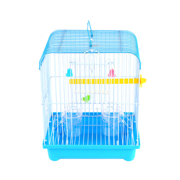 Small Bird Cages 22cm x 27cm x 16cm for Canaries, Budgies, Finches, Metal, Accessories