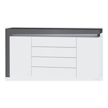 Athens Grey And White Gloss 2 Door / 4 Drawer Sideboard With Lights - 3170