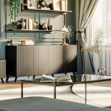 Atlantis Matte Black Wide 4 Door Sideboard - 3181
