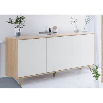 Casablanca White And Oak Effect 3 Door Wide Sideboard - 3216