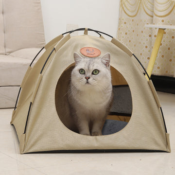 Pet Tent Cat House with Warm Soft Bed Pad – Play Tent for Cats & Puppies