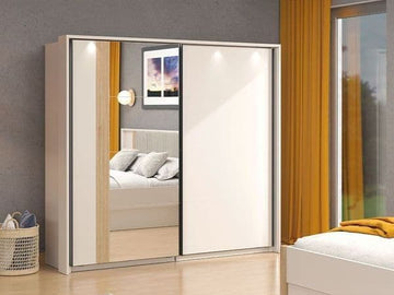 Granada Cashmere And Artisan Oak Effect Sliding Door Wardrobe 220cm - 3411