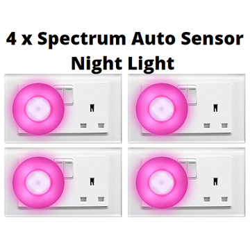 4 x Spectrum Automatic Sensor LED Night Light- Pink