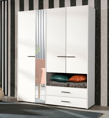 Limone White 4 Door Wardrobe - 3043
