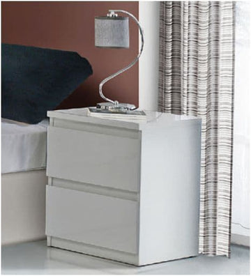 Louise White Gloss Bedside Table - 2413 -
