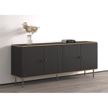 Maison Black And Gold 4 Door Wide Sideboard - 3144
