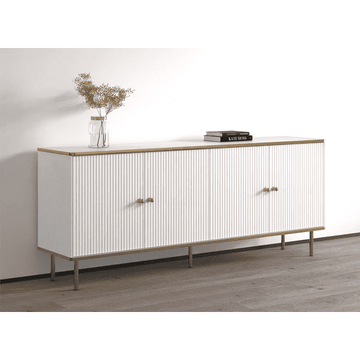 Maison White And Gold 4 Door Wide Sideboard - 3143