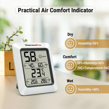 ThermoPro TP50 Digital Indoor Thermometer & Hygrometer with Climate Control Monitor