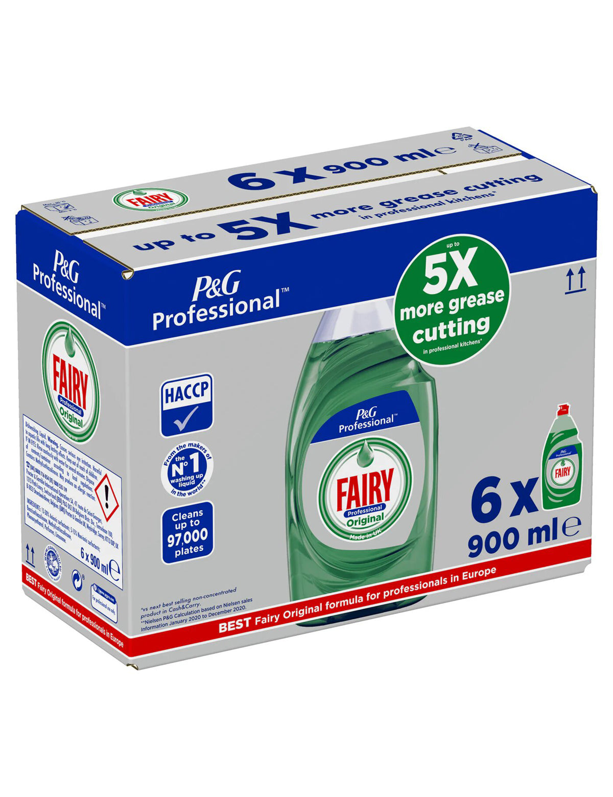 Fairy Professional Washing Up Liquid Original 900ml - Pack of 6