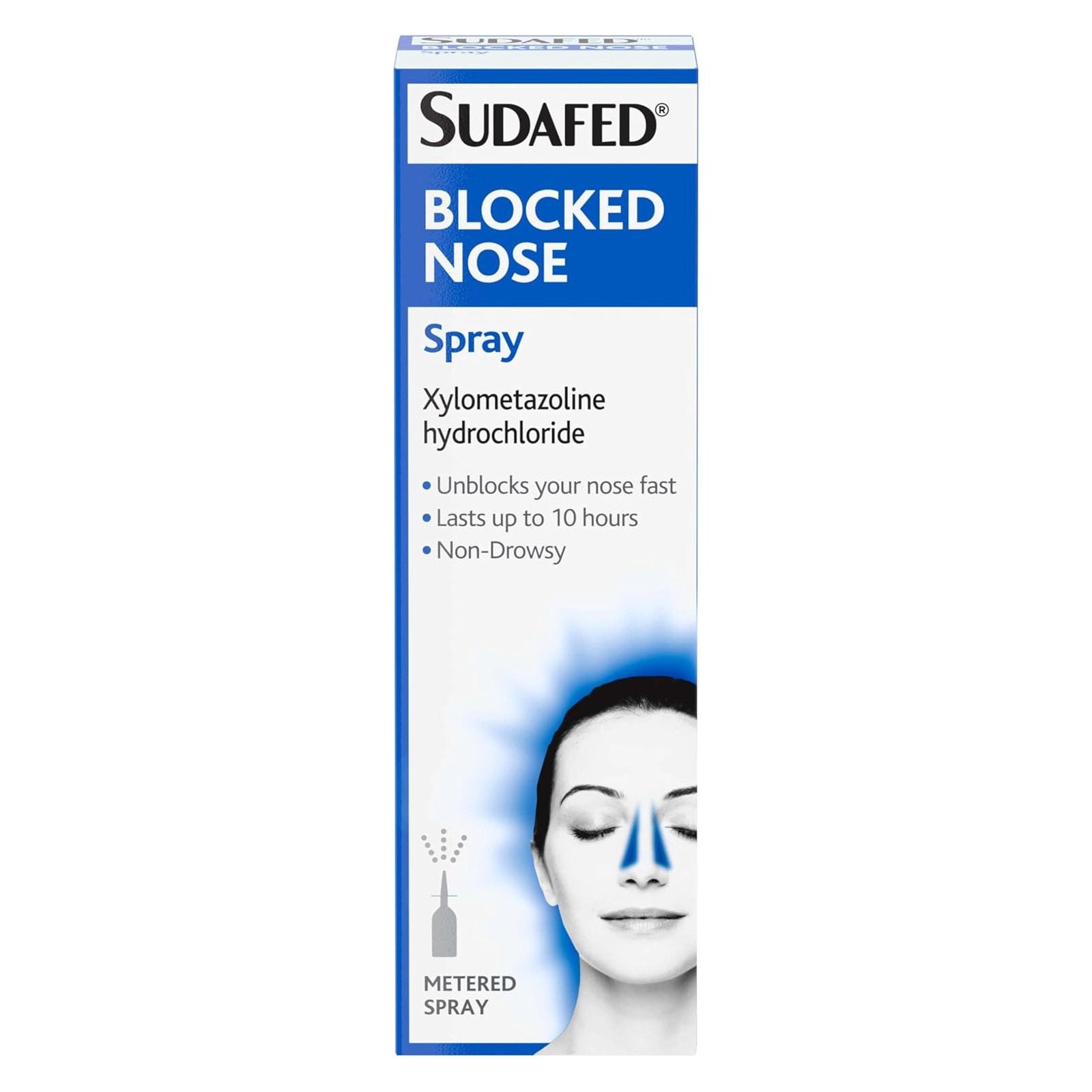 Sudafed Blocked Nose Spray, Relief from Congestion Caused by Head Cold and Allergies, Sinusitis, Helps Clear The Nasal Passage, Lasts Up to 10 Hours - 15ml