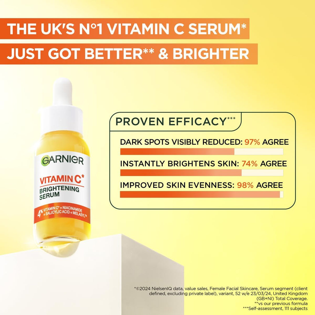 Garnier SkinActive Vitamin C Day Serum, Anti-Dark Spot and Brightening Face Serum 30ml