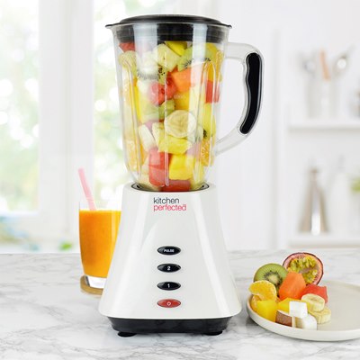Kitchen Perfected Table Blender with Mill, 1.5 Litre, 400 W, Ivory White E5012WI