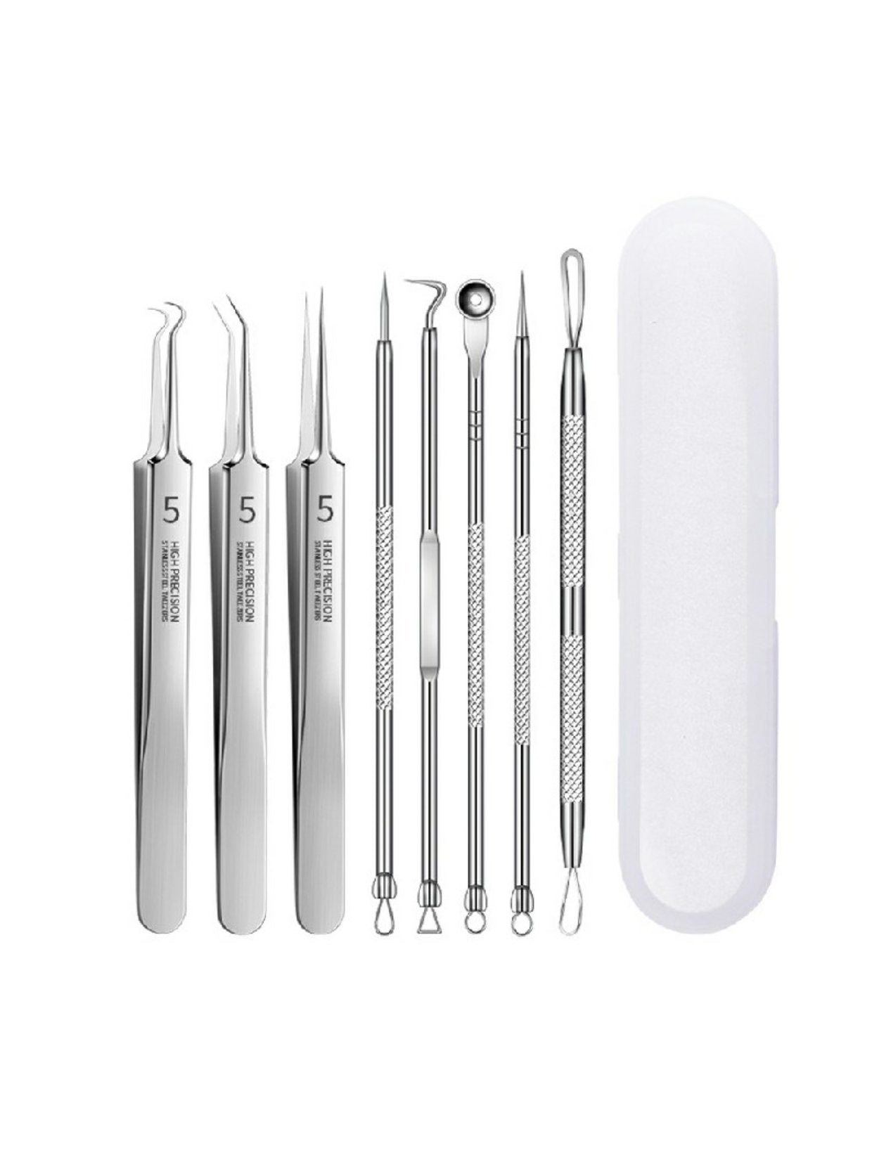 Ultra-fine Cell Pimples Blackhead Clip and Tweezers Artifact Acne Needle Set