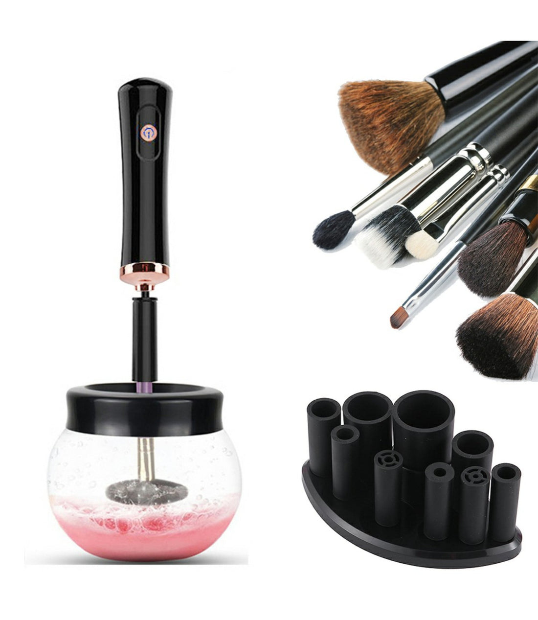 Electric Make up Brush Cleaner Dryer Set Machine Cosmetic Auto Clean Quick Dry