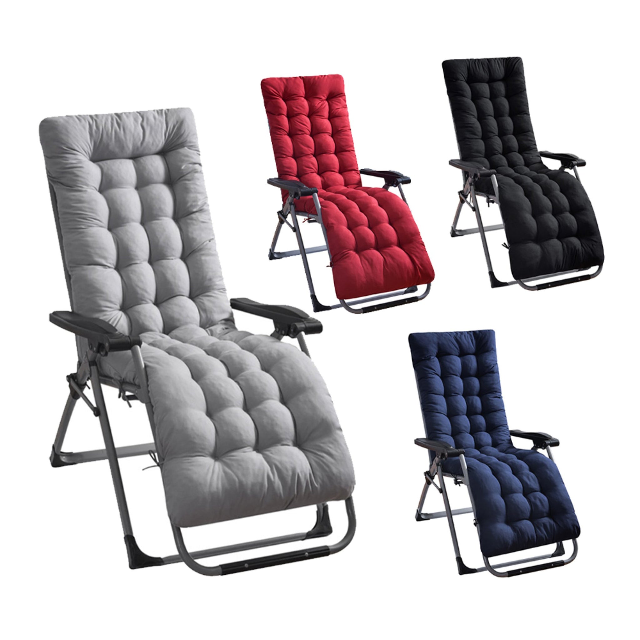 Sun Lounger Cushion Bench Chair Garden Sunbed Recliner Replacement Anti Slip Cushion