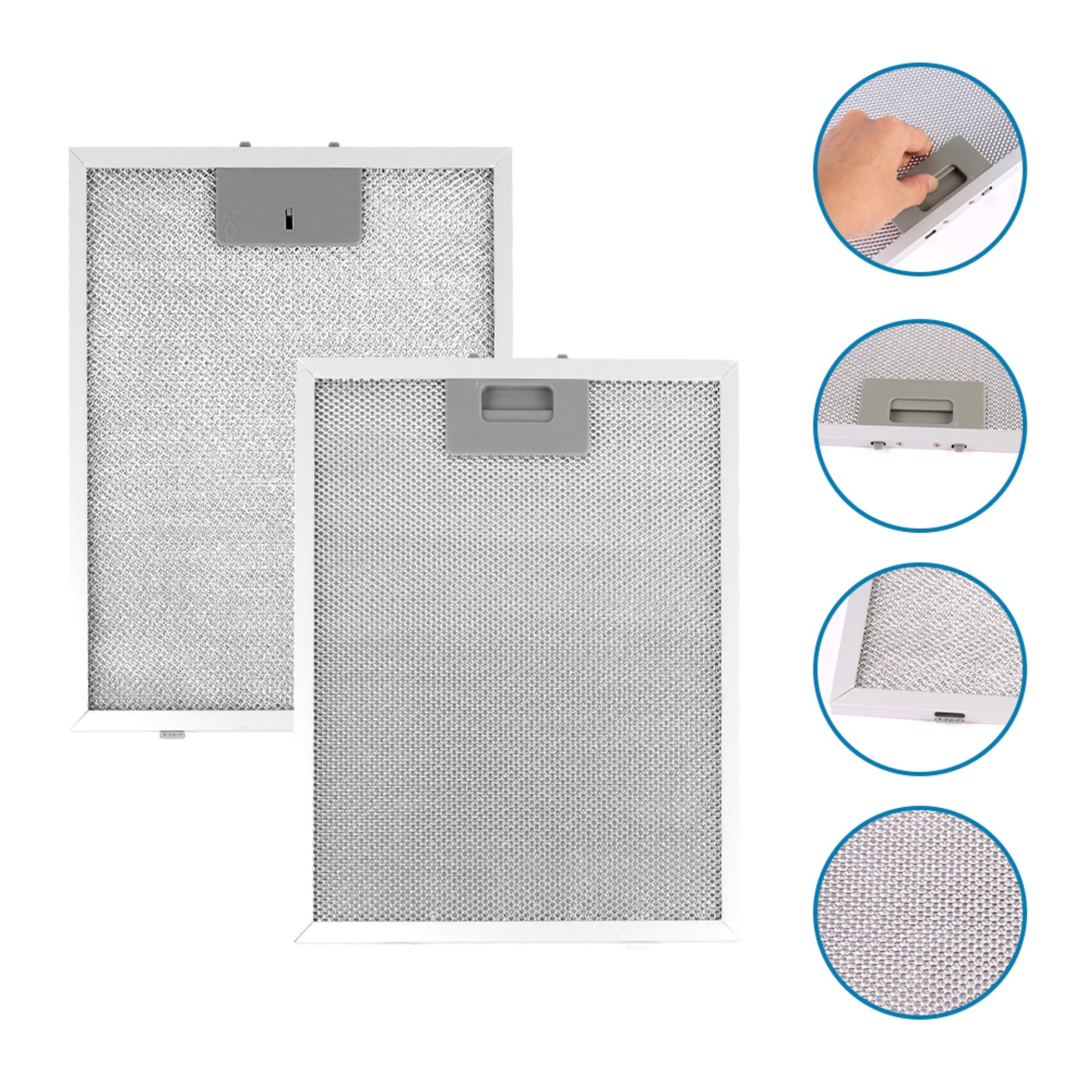 2pcs Kitchen Cooker Hood Filter Replacement Metal Mesh Aluminum Grease Filter