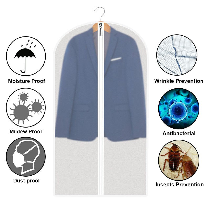 9pcs/Set Hanging Garment Bag Moth-Proof with Study Full Zipper for Closet Storage and Travel