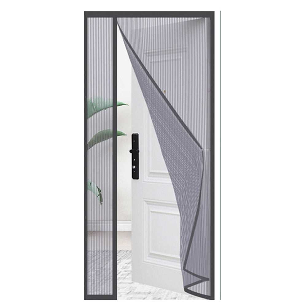 Side Opening Magnetic Screen, Removable Insect Fly Mesh for Door - Grey,