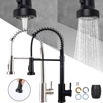Monobloc Kitchen Sink Mixer Tap with Pull Out Hose Sprayer Single Lever