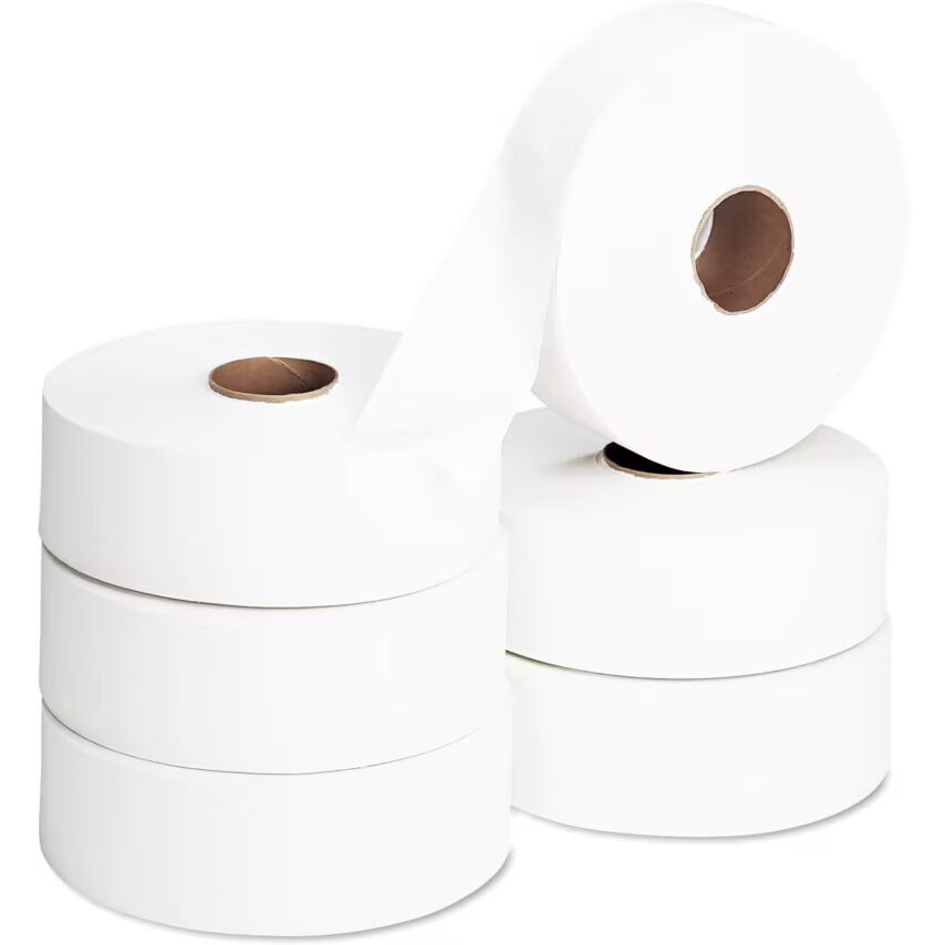 Jumbo 2-Ply Toilet Rolls 90mm x 400m, Pack of 6