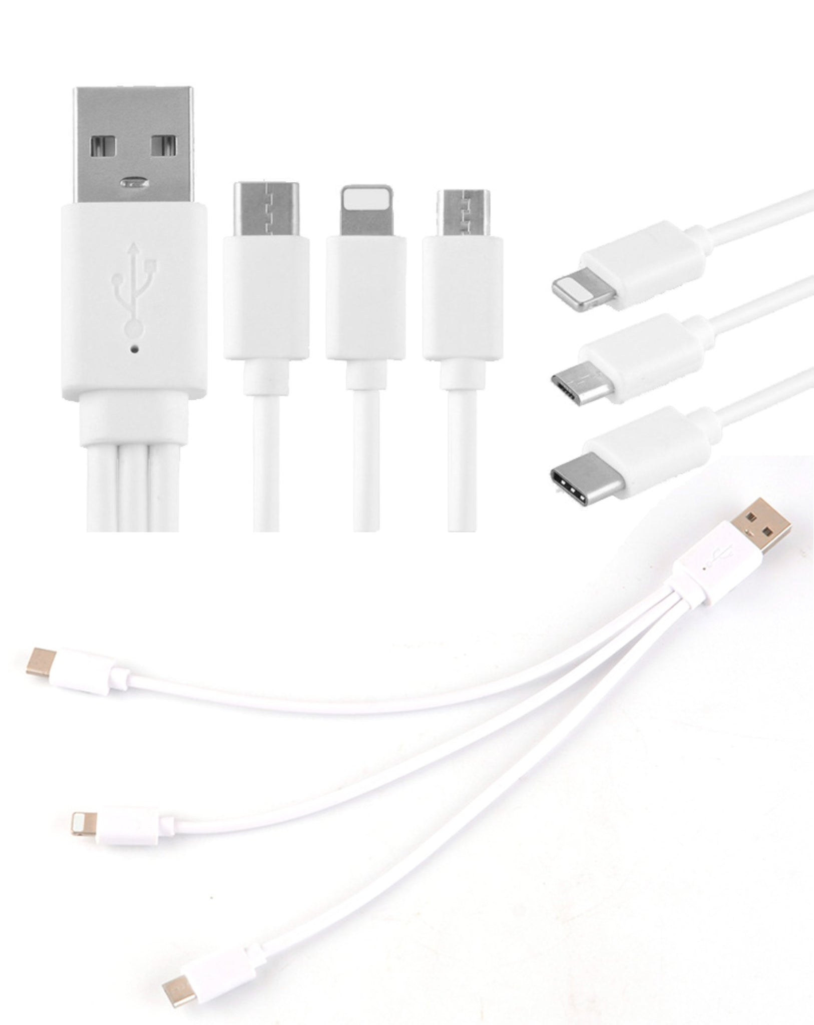 20cm 3 in 1 8 pin Micro USB Data Charging Cable for iPhone Samsung