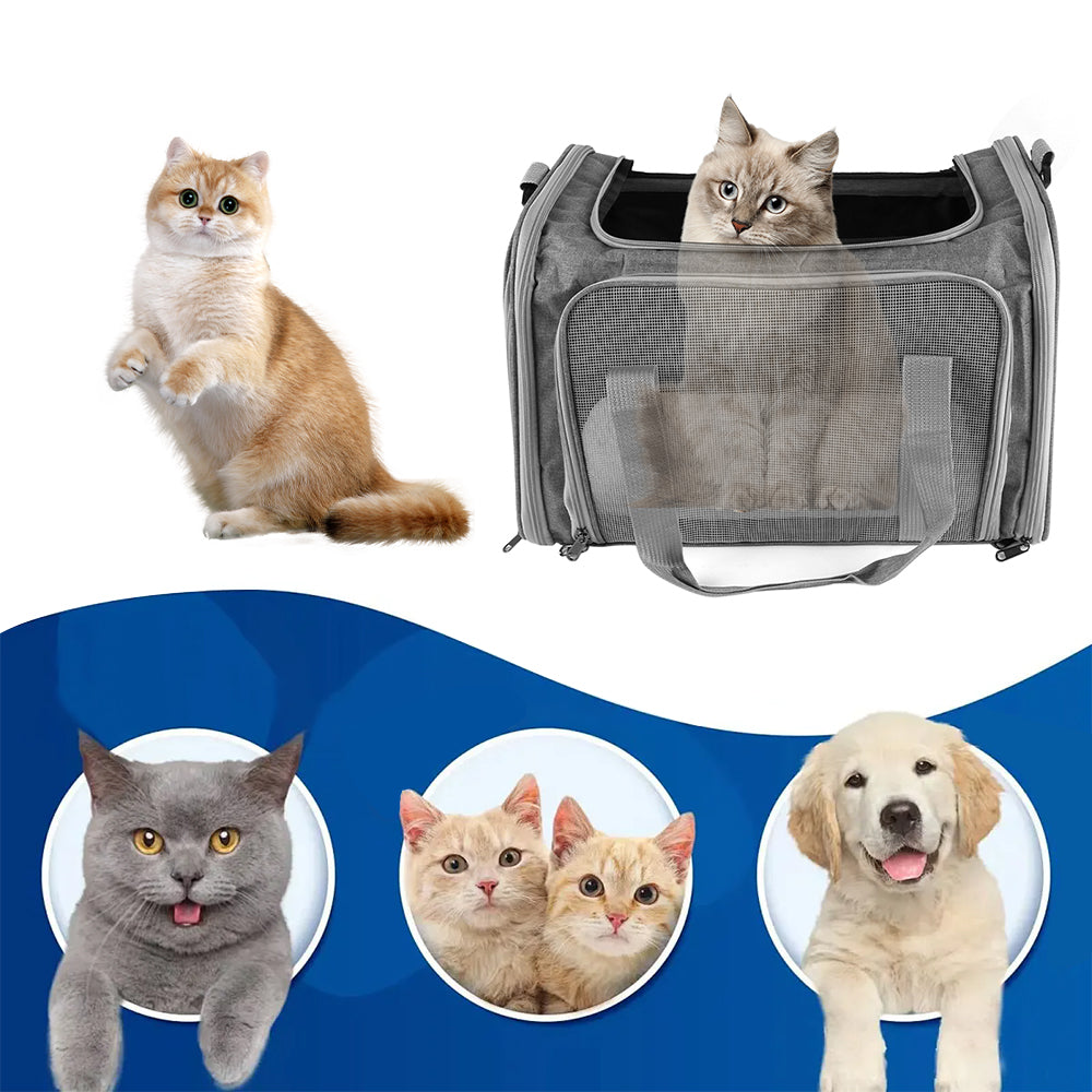 Large Pet Carrier Bag Soft Fabric Fold Portable Travel Puppy Cat Bag
