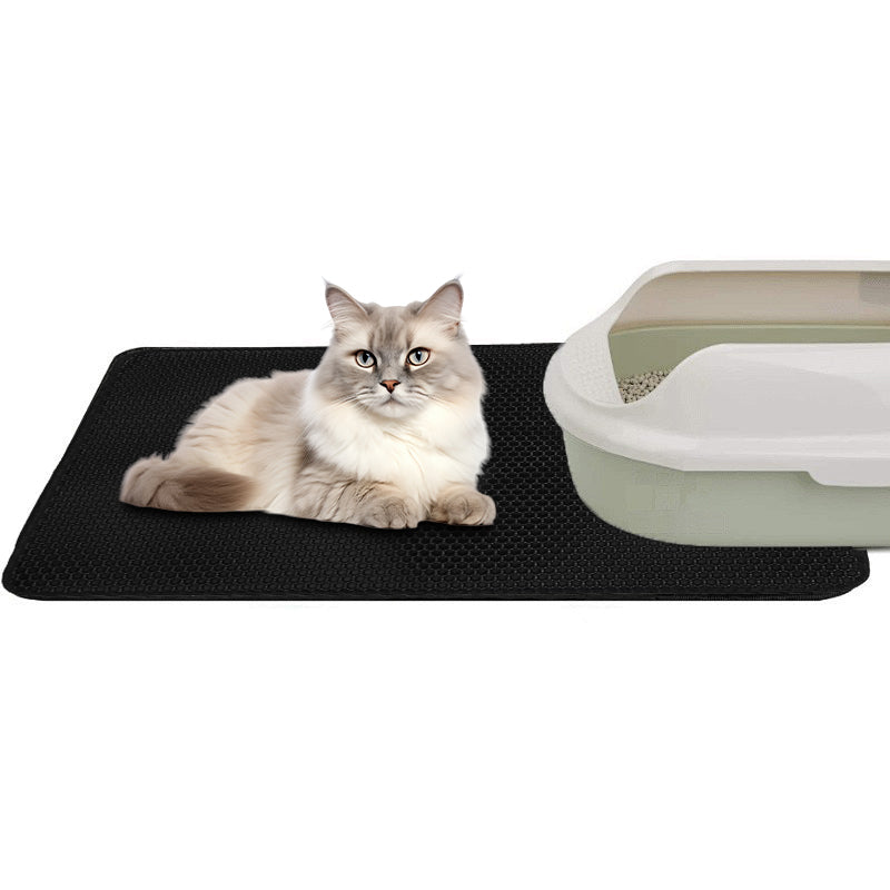 Double Layer Cat Litter Mat Non Slip Cat Litter Trapper Washable Pad for Cats Litter Box Paw Clean