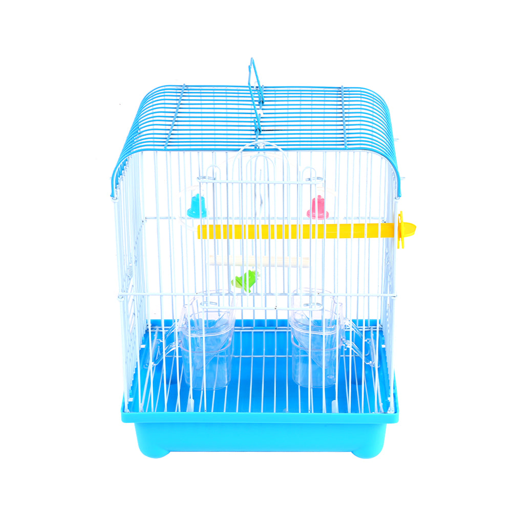 Small Bird Cages 22cm x 27cm x 16cm for Canaries, Budgies, Finches, Metal, Accessories