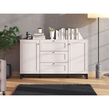 Cassio Cashmere Taupe Panelled Sideboard - 3439