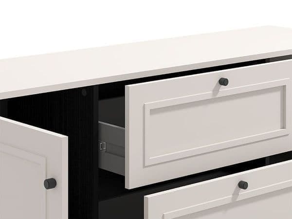 Cassio Cashmere Taupe Panelled Sideboard - 3439