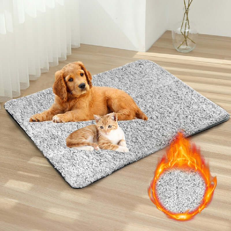 Self Heated Cat Bed – Thermal Dog Mat & Pet Bed with Removable Cover
