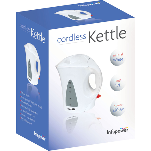 Infapower 2200w 1.7L Cordless Kettle White