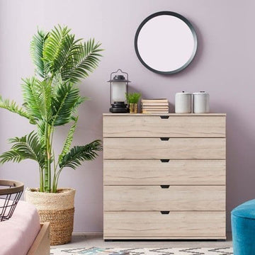 Limone Oak Effect Wide 6 Drawer Chest - 3406