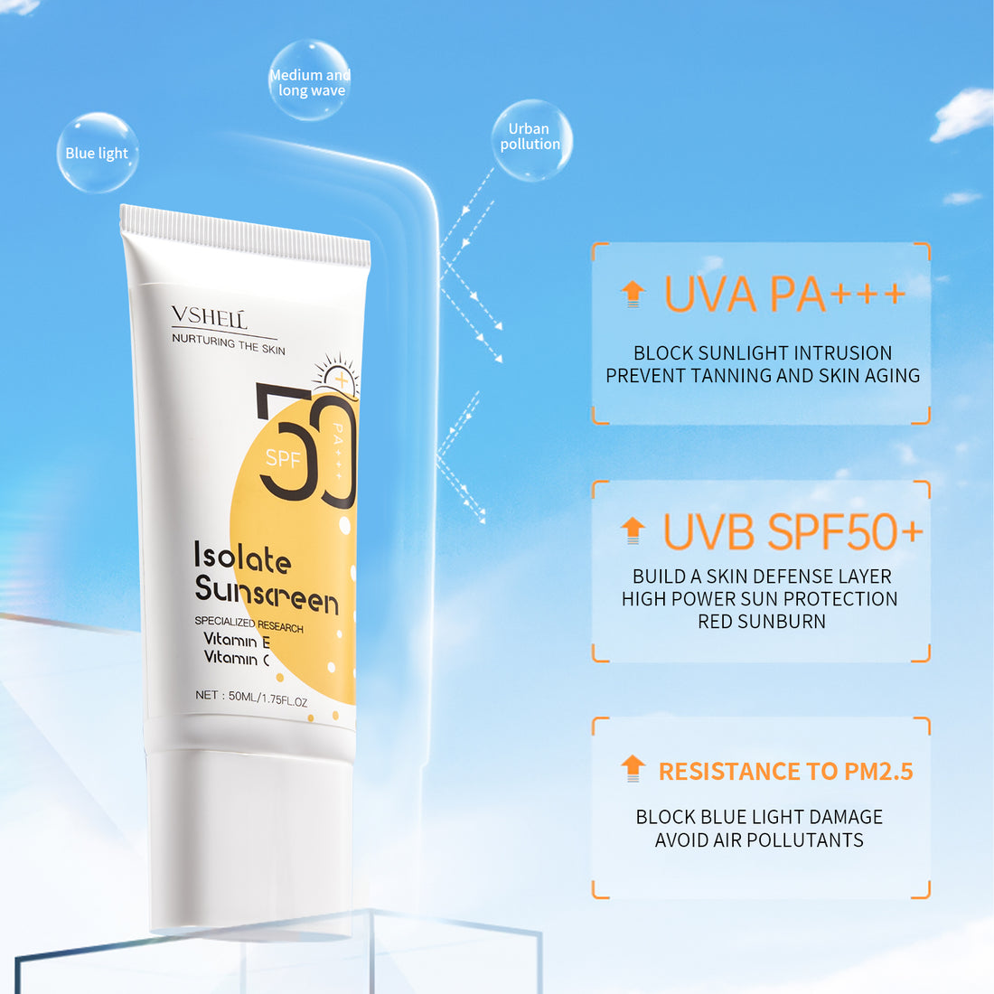 Korean Sunblock Water Resistant Non-Greasy Natural Organic Mineral Sun Block Cream Spf 50 Sunscreen Pack of 100pcs